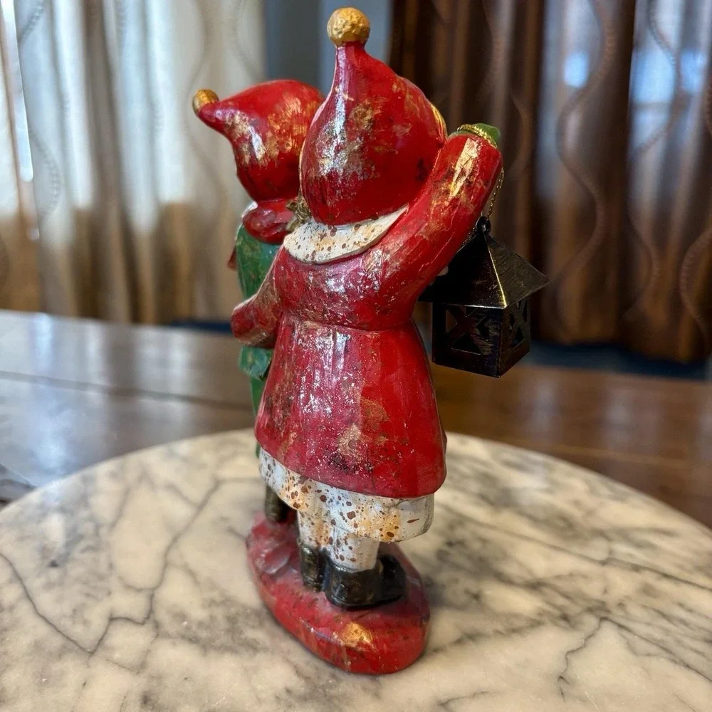 VTG‎ Christmas Caroling Figurine Children Singing Carols Lantern Charles Dickens